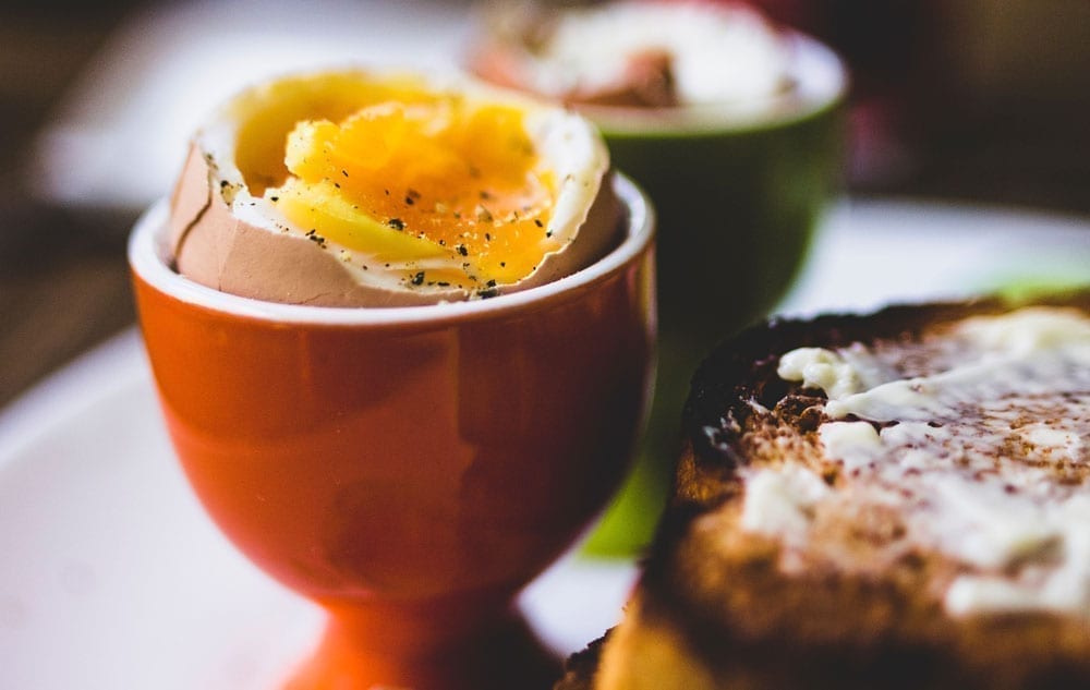 Boiled egg with toast