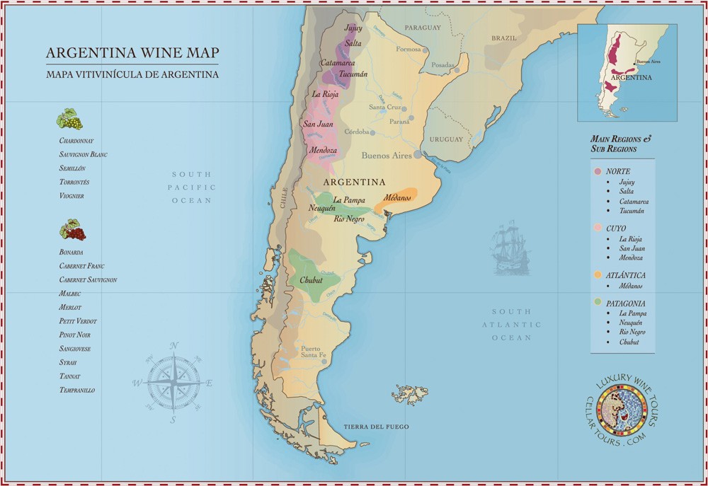 Argentina wine map